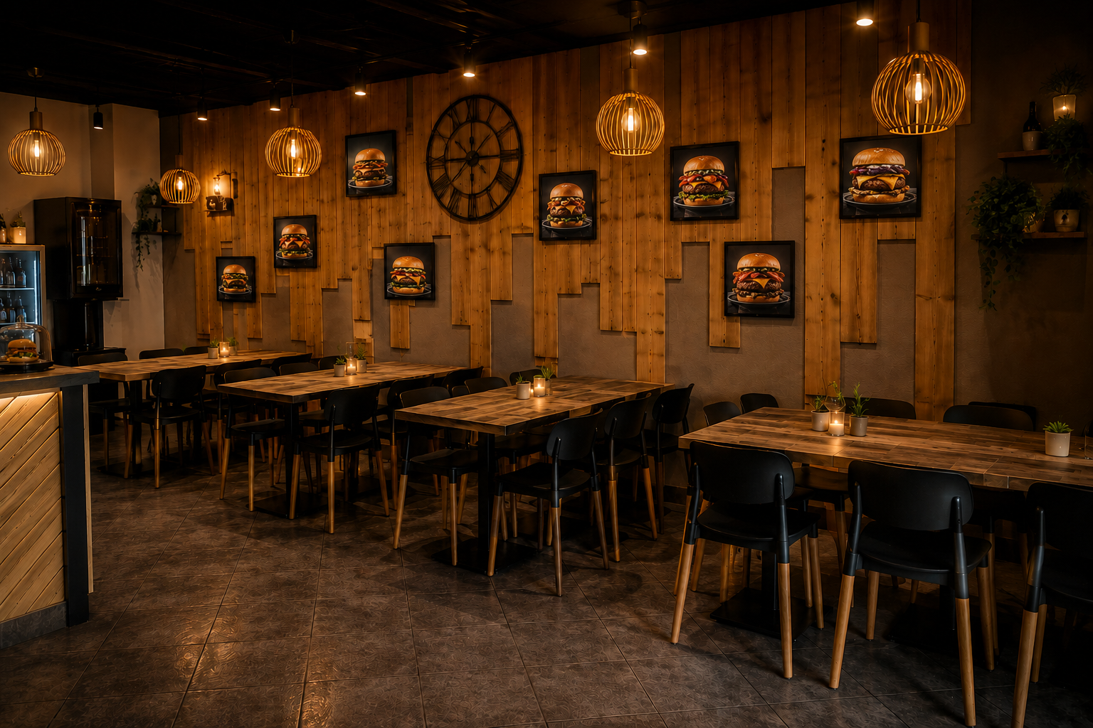 La salle du restaurant Le Burger Fou
