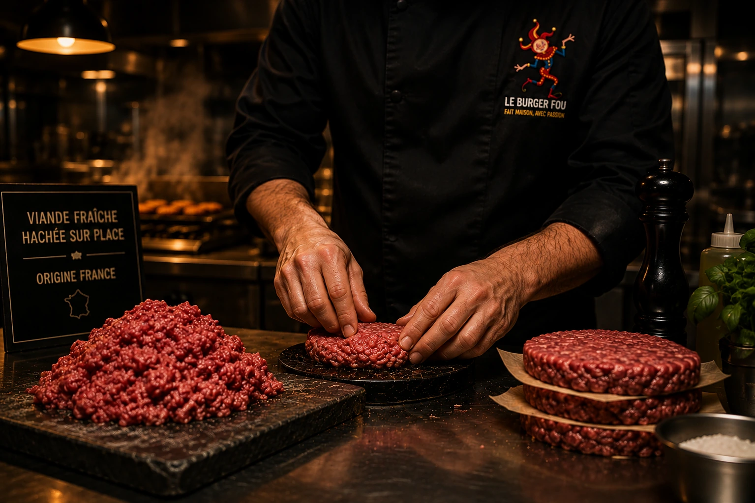 Viande fraîche française hachée sur place